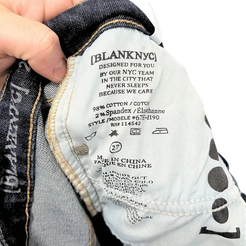 Blanknyc | Dark Wash Skinny Patchwork Jeans Distressed Size 27 Sundance